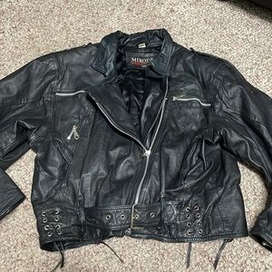 Vintage leather motorcycle jacket